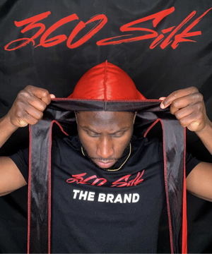 360 Silk “Black Bottom” Silky Durag (Double Layered)